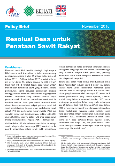 Resolusi Desa untuk Penataan Sawit Rakyat